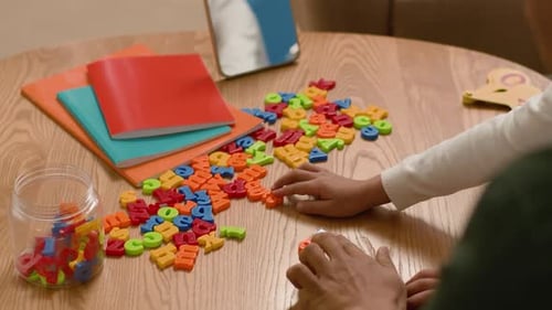 Hands People Parents Children Collect Teach Studying Learning Letters Kids Development Nurse