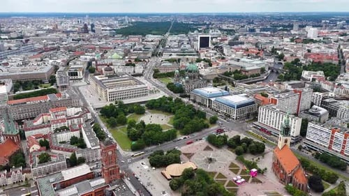 Drone view of Berlin city center, Germany