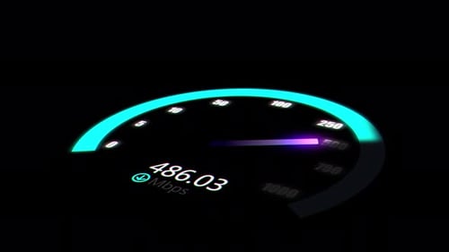 Digital Speedometer Animation for Internet Connection or Download Speed
