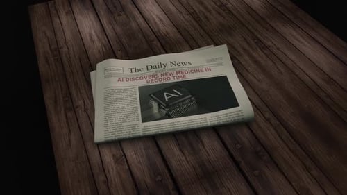 Animated Newspaper Landing Revealing a News Headline