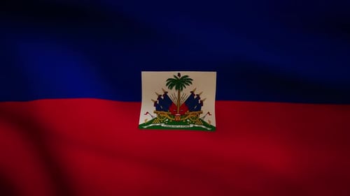 Haiti Flag Waving Seamless Loop