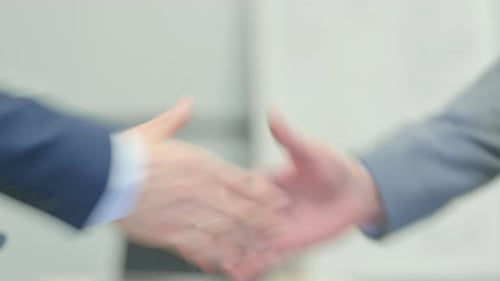 Close Up of Business People Shaking Hand to Ensure Deal