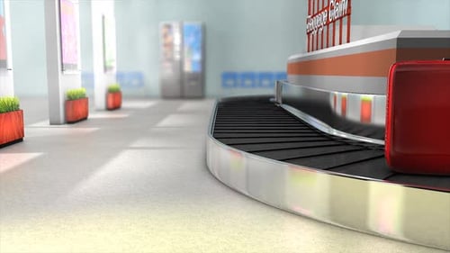 Modern Airport Baggage Claim Area