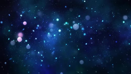 Animated Christmas Winter Background with Falling Snowflakes and Bokeh Particles