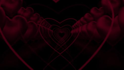 Burgundy Heart For Valentine Loop Animation