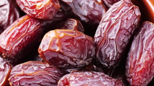 Fresh Dates Fruits Close Up on Kitchen Close Up in Supermarket Eating Dried Fruits Vegan Vegetarian