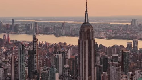 Hora dorada sobre el horizonte de Nueva York
