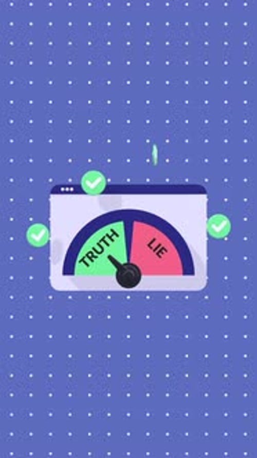Animated Truth or Lie Detector Gauge in Flat Design