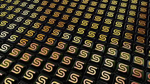 Abstract Dynamic Golden S Letter Grid Loop Animation
