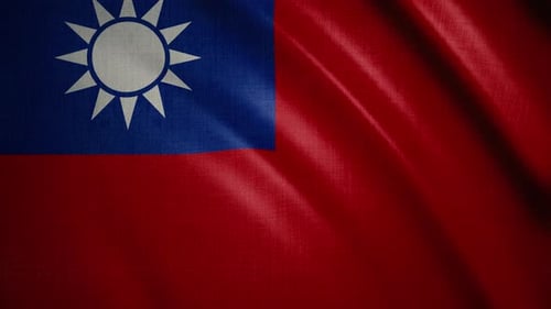 Realistic Waving Flag of Taiwan Loop Background