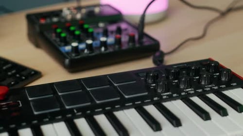 Music Production Equipment on Desk