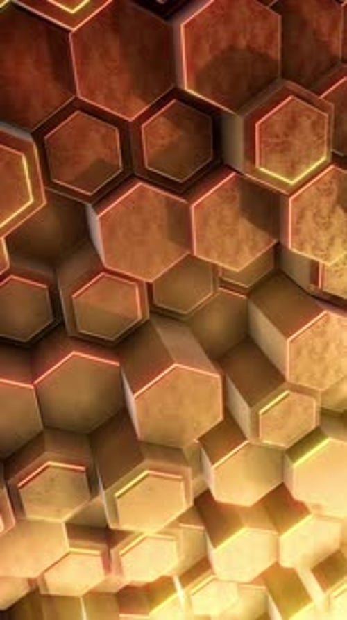 Vertical Geometric Hexagon Abstract Motion Background