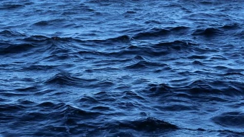 close up of ocean water surface with waves moving in the wind