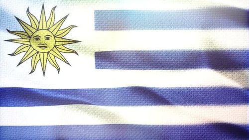 Seamless Waving Flag of Uruguay Animation