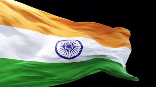 Realistic Waving Indian Flag Loop Animation