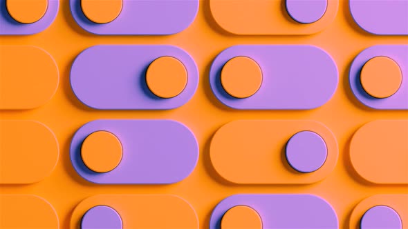 On-off symbol Pink and orange circle shapes on drop 3d abstract motion ...
