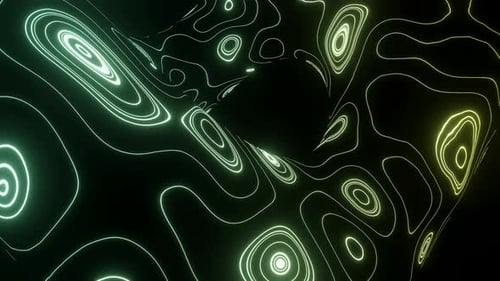 Dynamic Flowing Neon Contour Lines Animation