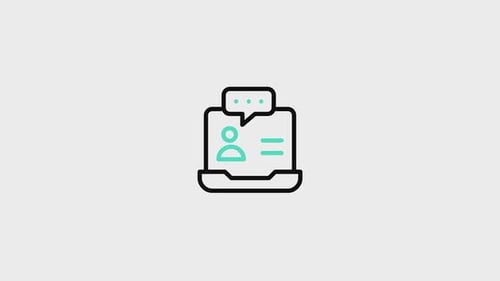 Animated Business Communication Technology Line Icons
