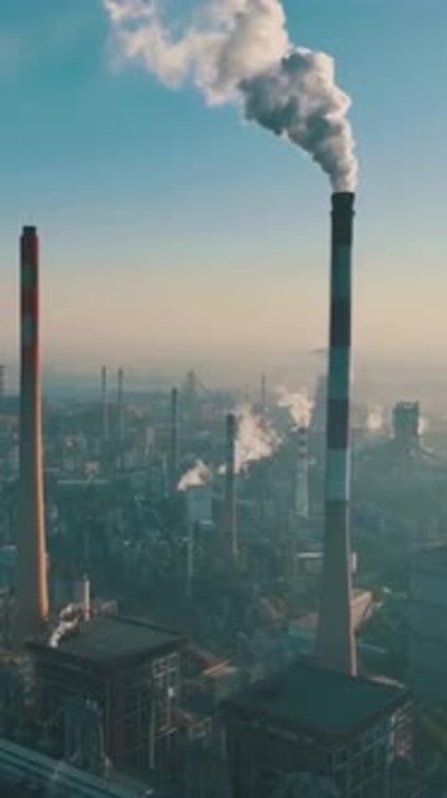 Vertical View Of Power Plant Factory