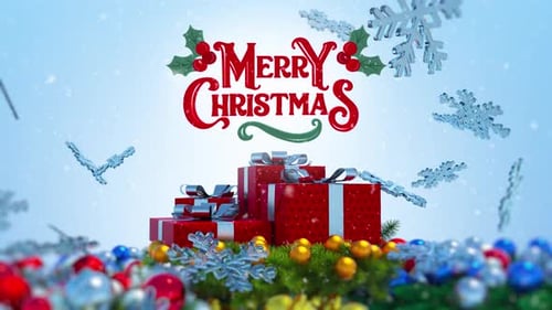 Merry Christmas Greeting Card V7