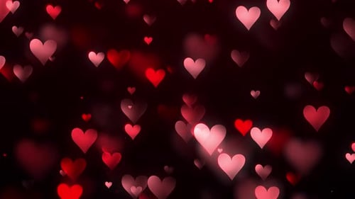 Romantic Floating Red and Pink Heart Background
