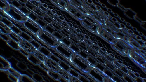 Futuristic Shimmering Metallic Chains Motion Background Animation