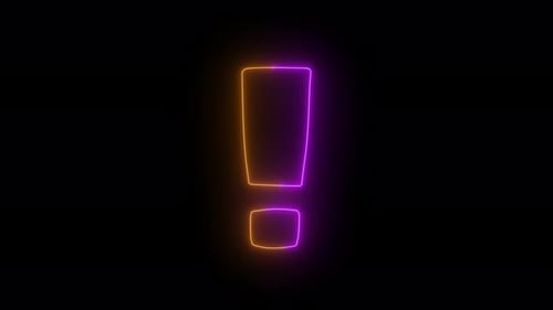 Neon Exclamation Mark Reveal and Glow Animation