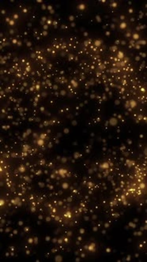 Vertical Golden Sparkle Particle Overlay Effect