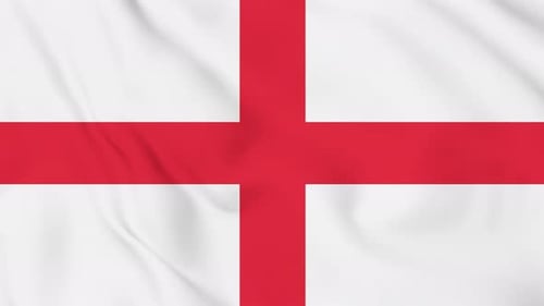 Realistic England Flag Waving Loop
