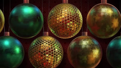 Christmas Baubles Background Loop 03