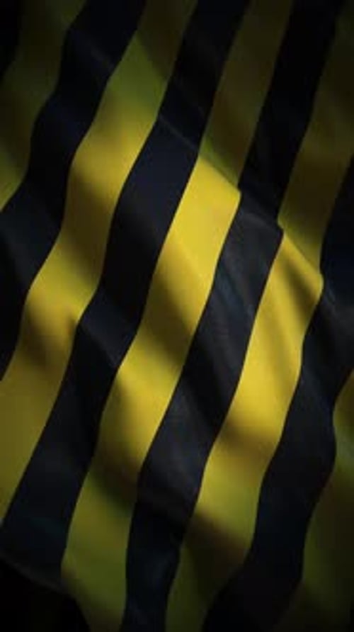 Fluid Yellow and Black Striped Fabric Waving Seamless Loop