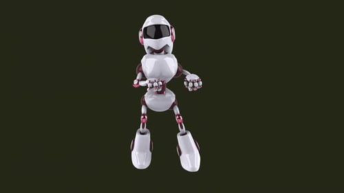 Fun 3D cartoon robot dancing (with alpha channel)
