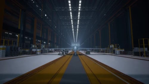 Military Drone or Unmanned Aerial Vehicle UAV in Hangar