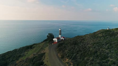 lighthouse drone view