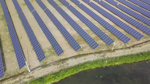 Aerial View of Solar Power Plant