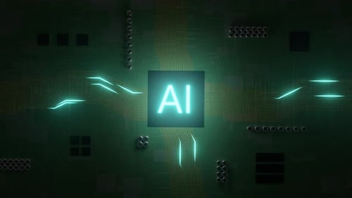 Inside AI Artifical Intelligence Computer Chip Processor CPU Concept - 4K