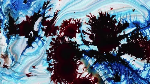 Ink Drops And Surreal Shapes Spread On Background Surface 20