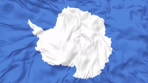 Antarctica Flag Waving Loop Animation