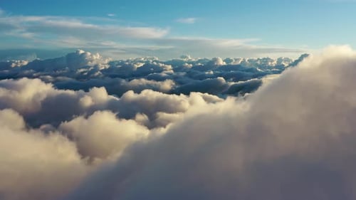 Aerial View of Clouds at Sunrise