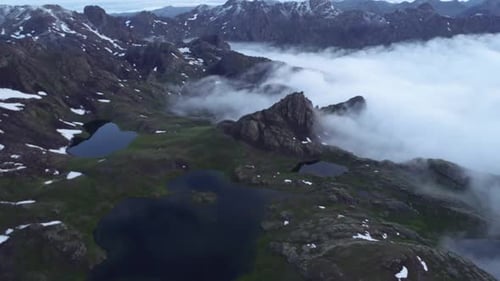 Lakes, High Mountains, and Sea of Clouds – Epic Natural Panorama