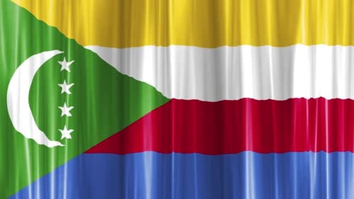 Flagge der Komoren Curtain Wave