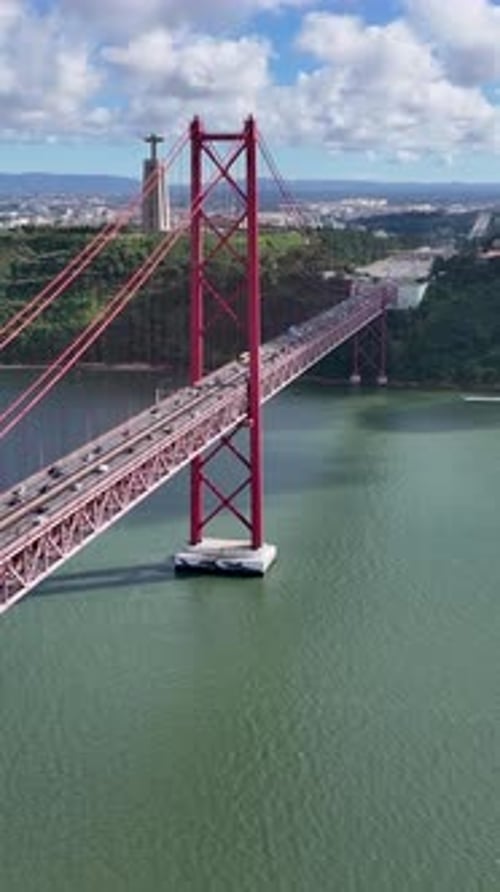 25 of April Bridge at Lisbon in Lisbon District Portugal.