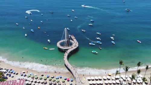 Pier Surrounded By Yachts. Puerto Vallarta, Mexico