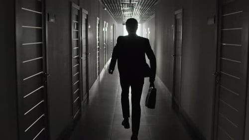 Silhouette of Man Running