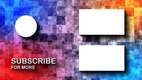 Animated YouTube End Screen with Subscribe Button and Geometric Background