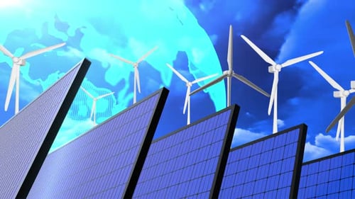 Power Generation By Wind Turbines and Solar Panels