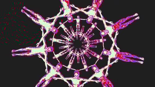 Abstract Stylized People Circle Connection Loop