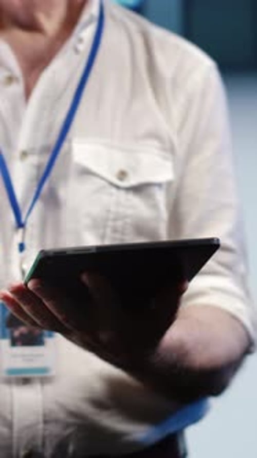 Vertical Hardworking Admin Optimizes Data Center