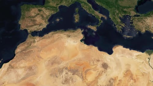 Tunisia World Map with Label