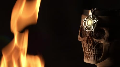 Skull with Star Pendant by Flickering Flames